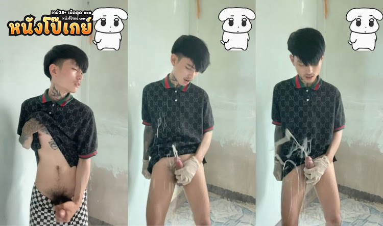 คลิปโป๊เกย์ ชักว่าวโชว์หน้ากล้อง น้ำแตกพุ่งฉีดกระจายเลอะเทอะเต็มห้อง น้องหนาวดาวทวิตคนดังชักว่าว